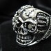 Skull Ring For Motor Biker with Black CZ - TR74